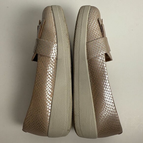 FitFlop Loafers Womens Fringey Sneakerloafer Silver Snake Size 5 - Picture 7 of 9